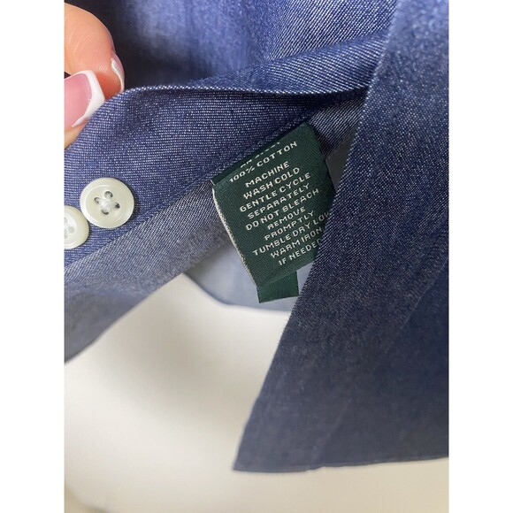 Ralph Lauren Button-Down Long Sleeve Blue Classic Fit Shirt Men's Size L  34/35 - Picture 10 of 14